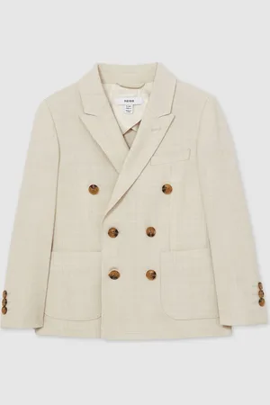 Reiss Belmont Double-Breasted Textured Blazer With Wool116122cm