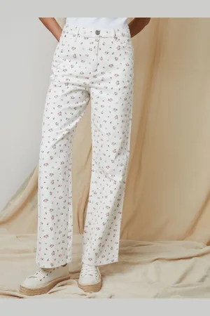 Threadbare Blomster Brede bukseben Denim Jeans38lille