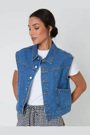 Threadbare 100% Bomuld Ærmeløs Boxy Denimjakke Vest44
