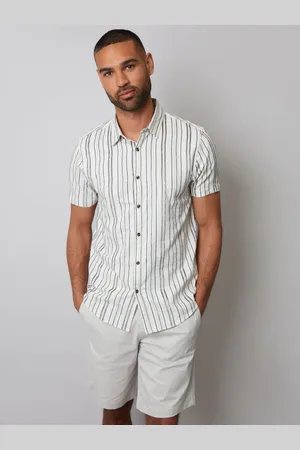 Threadbare Textured Stripe Short Sleeve Shirtxlarge