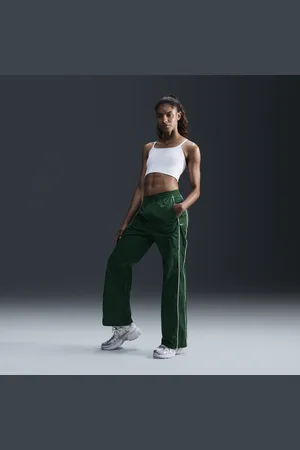 Nike Vævede Windrunner-bukser med høj talje og åben kant til kvinder