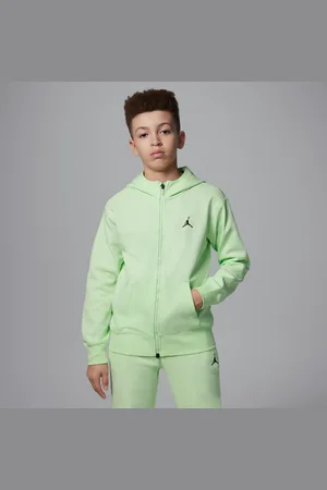 Jordan Dri-FIT Sport Statement-baskethættetrøje i fleece med fuld lynlås til større børn
