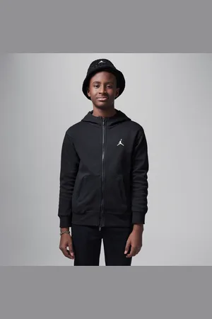 Jordan Dri-FIT Sport Statement-baskethættetrøje i fleece med fuld lynlås til større børn