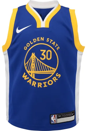 Nike Stephen Curry Golden State Warriors 2022/2023 Icon NBA-sæt med spillertrøje og shorts til mindre børn (drenge)