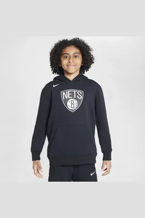 Nike Brooklyn Nets NBA-pullover-hættetrøje i fleece til større børn