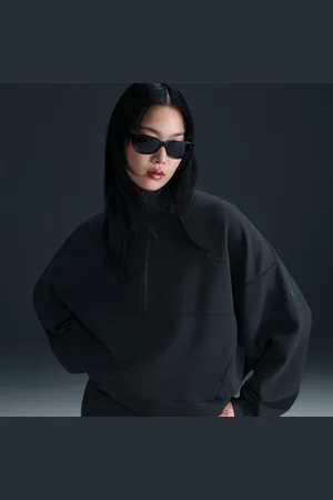 Nike Oversized 24.7 ImpossiblySoft Dri-FIT-trøje med 1/2 lynlås til kvinder