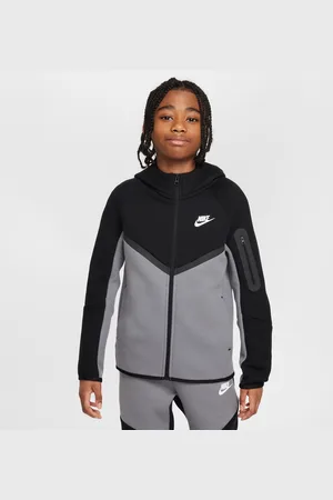 Nike Sportswear Tech Fleece-hættetrøje med lynlås til større børn