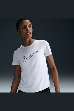 Nike Kortærmet One Swoosh Dri-FIT-løbetop til kvinder