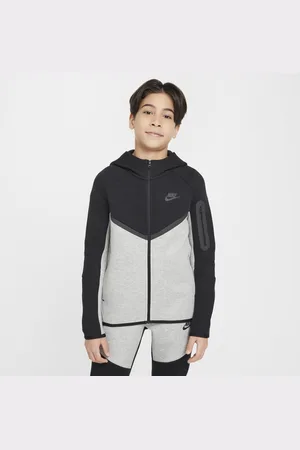 Nike Sportswear Tech Fleece-hættetrøje med lynlås til større børn