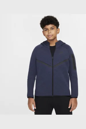 Nike Sportswear Tech Fleece-hættetrøje med lynlås i fuld længde til større børn (udvidet størrelse)