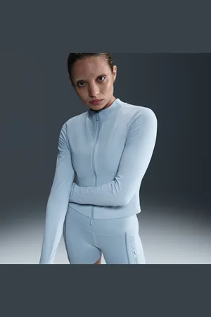 Nike Langærmet Zenvy Dri-FIT-trøje med fuld lynlås til kvinder