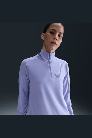 Nike Swoosh Dri-FIT-løbetop med 1/2 lynlås til kvinder