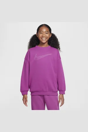 Nike Oversized Sportswear Club Fleece-sweatshirt til større børn (piger)
