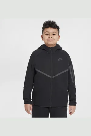 Nike Sportswear Tech Fleece-hættetrøje med lynlås i fuld længde til større børn (udvidet størrelse)