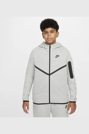 Nike Sportswear Tech Fleece-hættetrøje med lynlås i fuld længde til større børn (udvidet størrelse)