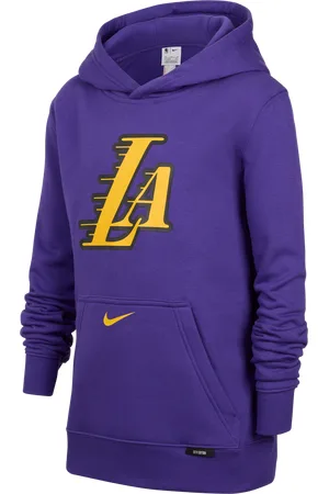 Nike Los Angeles Lakers Club City Edition NBA Pullover-hættetrøje i fleece til større børn