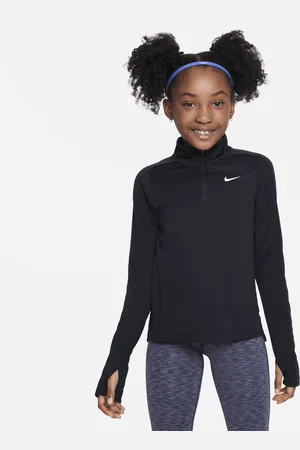 Nike Langærmet Dri-FIT-top med 1/4 lynlås til piger
