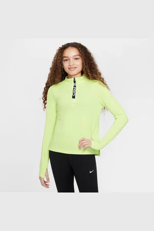 Nike Pro Dri-FIT-top med lange ærmer og 1/2-lynlås til piger
