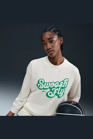 Nike Oversized Swoosh Fly Dri-FIT-basketballsweatshirt i french terry til kvinder