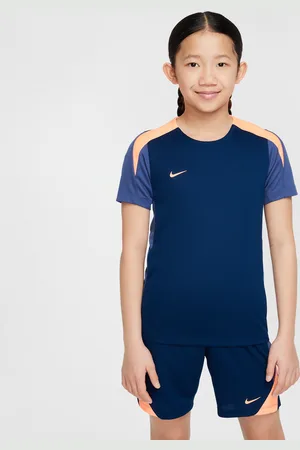 Nike Kortærmet Dri-FIT Strike-fodboldtrøje til større børn