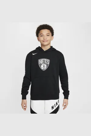 Nike Brooklyn Nets Club NBA-pullover-hættetrøje i fleece til større børn