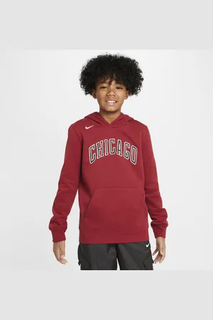 Nike Chicago Bulls City Edition NBA-pullover-hættetrøje i fleece til større børn