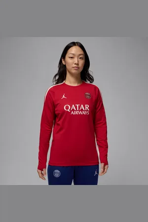 Jordan Maskinstrikket Paris Saint-Germain Strike Fourth Dri-FIT-fodboldtrøje med rund hals til kvinder
