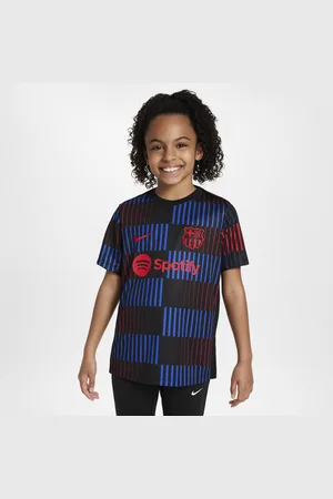 Nike FC Barcelona Academy Pro Away opvarmningstrøje til fodbold med korte ærmer til større børn