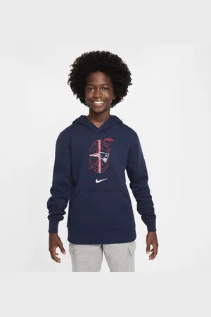 Nike New England Patriots Club Icon Edition NFL-fleecehættetrøje til større børn