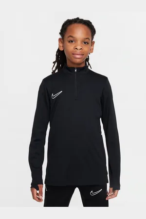 Nike Academy Dri-FIT-fodboldtræningstrøje med lange ærmer og 1/4 lynlås til større børn