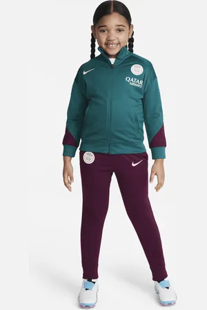 Nike Maskinstrikket Paris Saint-Germain Strike Dri-FIT-fodboldtracksuit til mindre børn