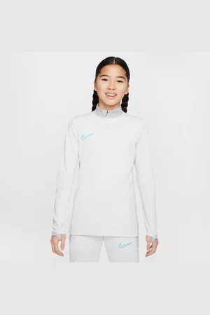 Nike Academy Dri-FIT-fodboldtræningstrøje med lange ærmer og 1/4 lynlås til større børn