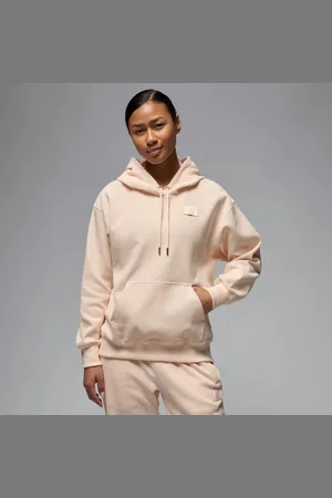Jordan Flight Fleece-hættetrøje med waffle-mønster og satinfor til kvinder