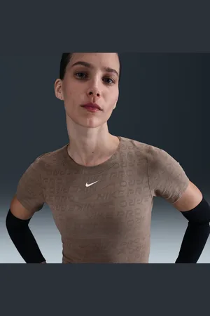 Nike Pro Dri-FIT Jacquard-croptop med korte ærmer til kvinder