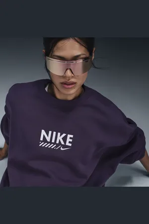 Nike Oversized Sportswear-sweatshirt i fleece med rund hals til kvinder