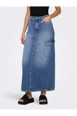 ONLY Kvinder Denimnederdele - Maxi Cargo Denim Nederdel