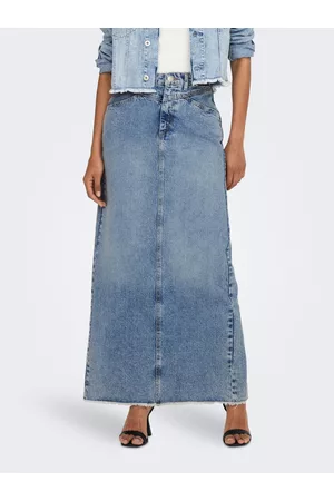 ONLY Kvinder Denimnederdele - Maxi Denim Nederdel