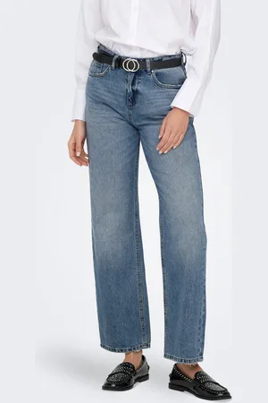 ONLY Onlella Mellemhøj Talje Straight Fit Jeans