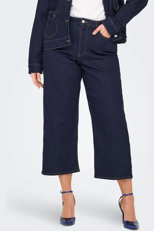 ONLY Carmadison Høj Talje Wide Leg Fit Cropped Jeans