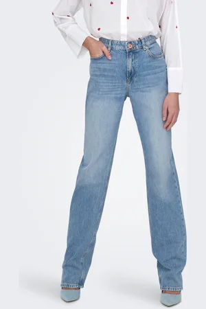 ONLY Onljaci Mellemhøj Talje Straight Fit Jeans