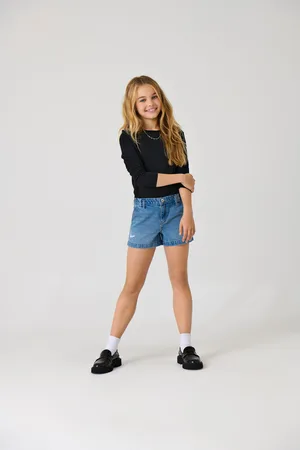 ONLY Kogcomet Mellemhøj Talje Wide Leg Fit Denim-shorts