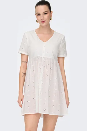ONLY Regular Fit V-hals Volumenærmer Midikjole