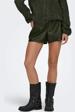 ONLY Jdyalaia Mellemhøj Talje Regular Fit Imiterede Lædershorts