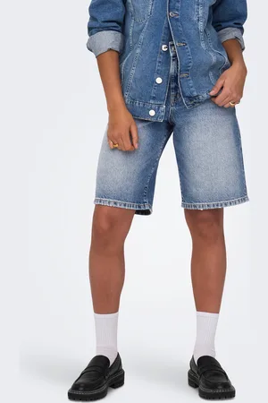 ONLY Onlmate Mellemhøj Talje Baggy Fit Denim-shorts