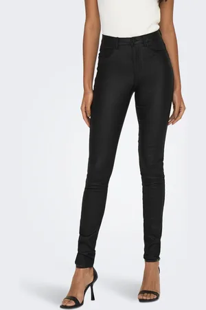 ONLY Onlroyal Skinny Fit Coatede Læderbukser