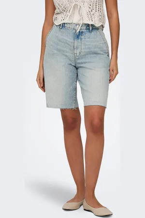 ONLY Onlruth Mellemhøj Talje Loose Fit Denim-shorts