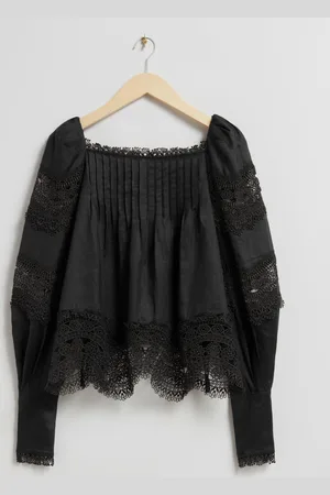 & OTHER STORIES Lace-Trimmed Blouse - , 32