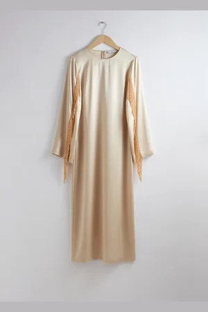 & OTHER STORIES Fringed Satin Midi Dress - , 38