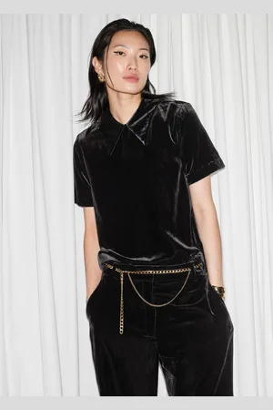 & OTHER STORIES Collared Velvet Blouse - , 32