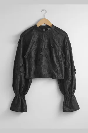 & OTHER STORIES Cropped Floral-Appliqué Blouse - , 34